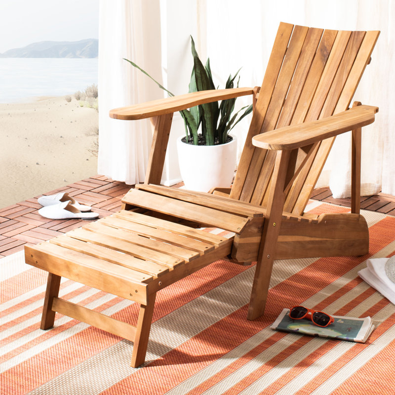 Chaise Adirondack en bois massif Sesco, Naturel