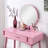 Contemporary Wood Vanity And Stool Set-314089209