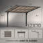 Pergola extérieure autoportante avec toit rigide et barbecue intégré pour terrasse-136362465
