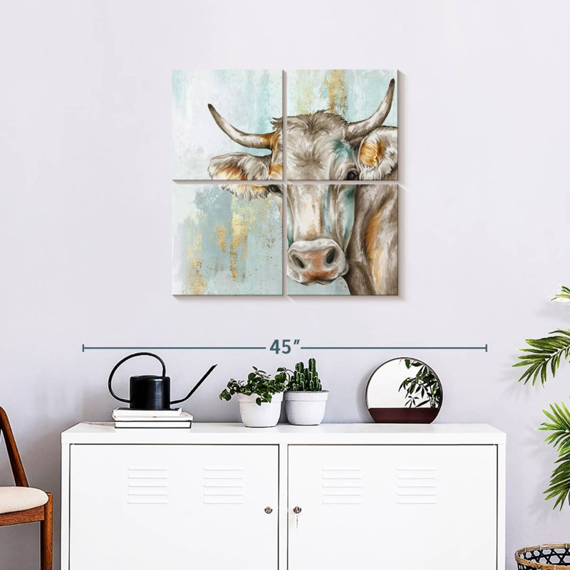 Brampt Headstrong Cow I, 26" H x 26" W