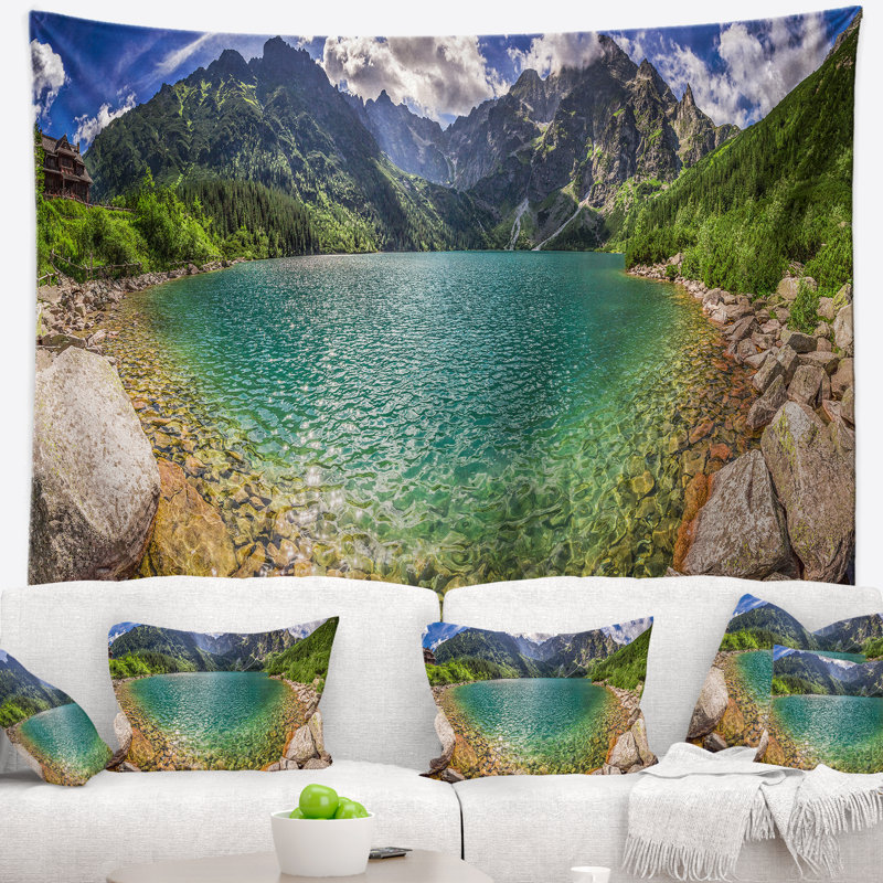 Tapisserie panorama à aube tatra lake at Landscape, H 32 po x l 39 po