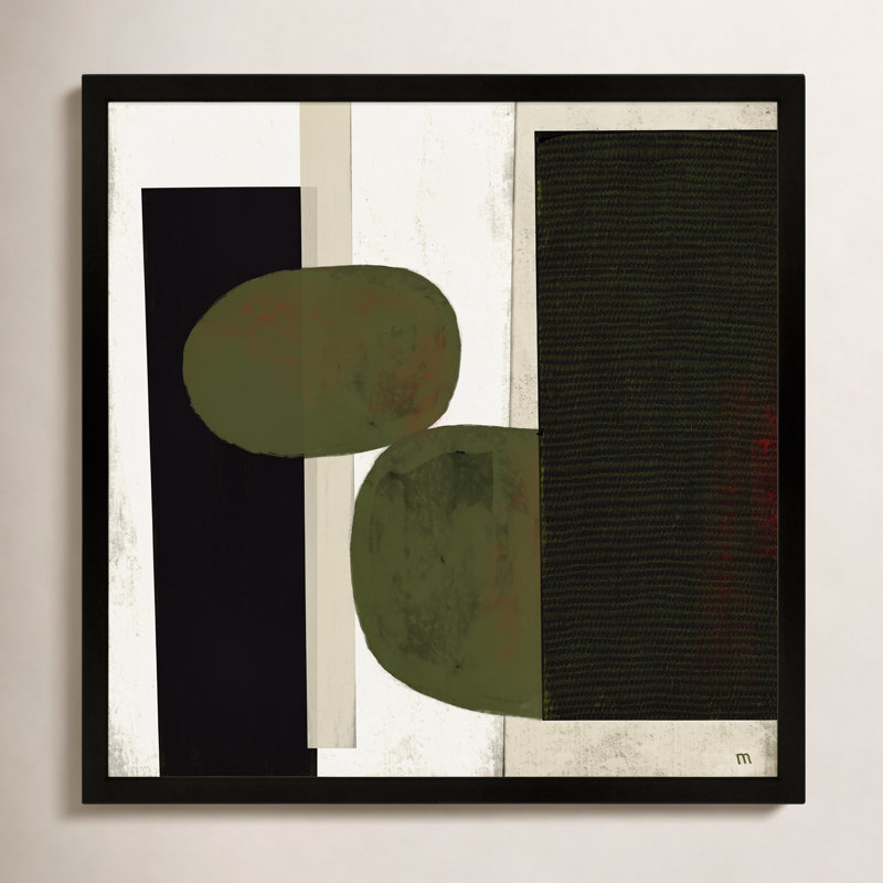 «Collage 1» par Studio, art mural encadré, Papier avec cadre noir, H 30 po x l 30 po x P 1,25 po