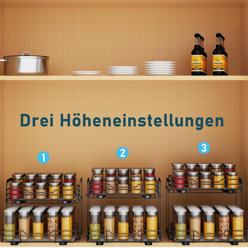 Spice Rack, 23.7cm H x 27cm W x 28.4cm D, Grey