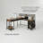 L-Shaped Metal Base Executive Desk
