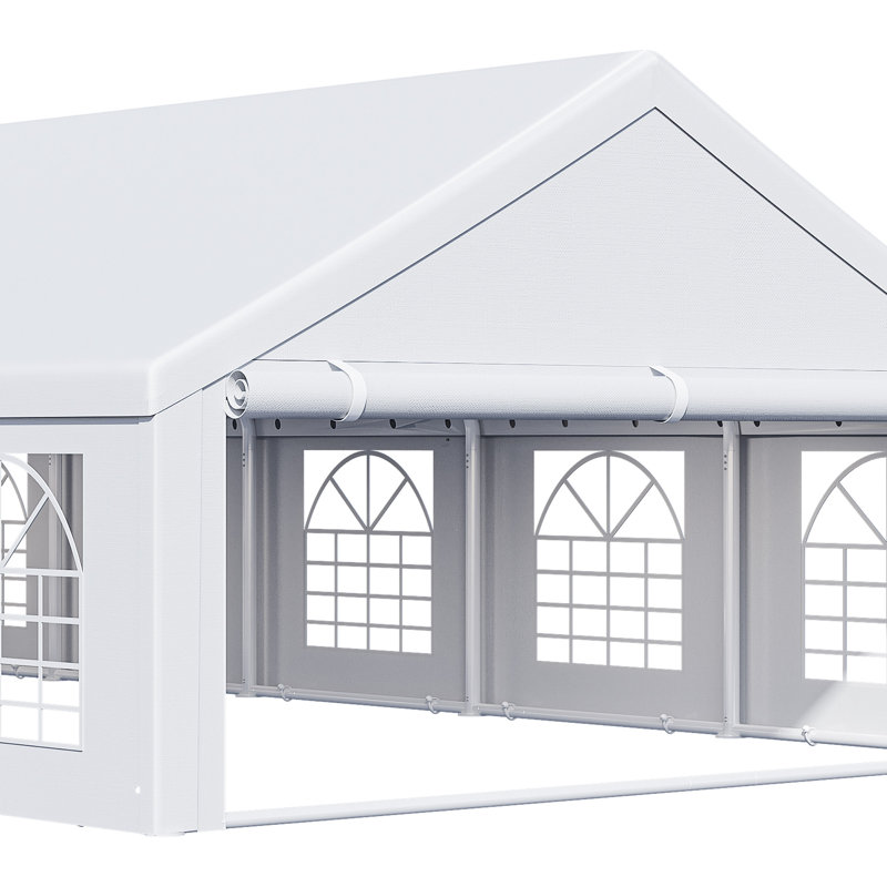 Grande tente de réception extérieure de 33 pi x 20 pi, tente polyvalente d'extérieur, tente de réception de mariage extérieure, pavillon de jardin en acier galvanisé robuste avec parois latérales amovibles, convient à toutes les saisons