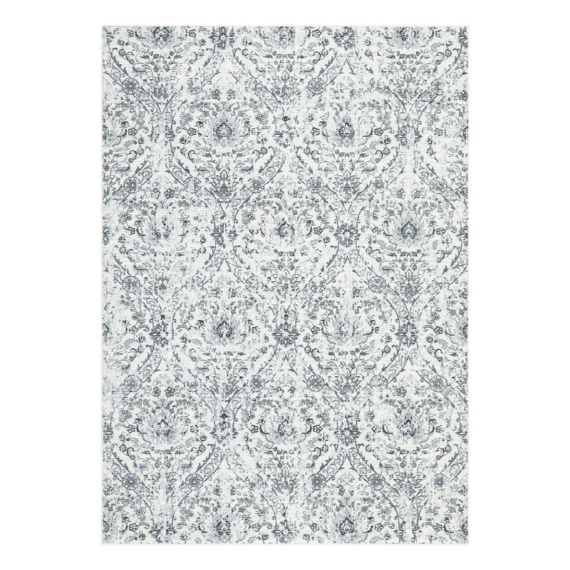 Floral Machine Washable Rug with Rubber Backing for Living Room Non-Slip Area Rug Vintage Indoor Carpet Non-Shedding Rug for Bedroom Dining Room Hallway Kitchen Office Playroom Nursery