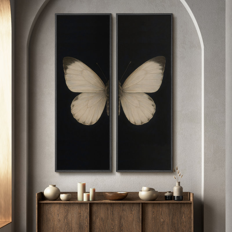 «Vintage Landscape Wall Art», ensemble de 2 toiles encadrées 20 x 60 pouces, Noir