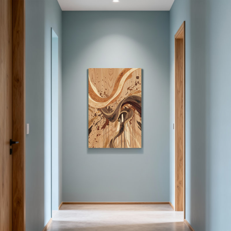 Impression abstraite de grain de bois abstrait, H 18 po x l 12 po
