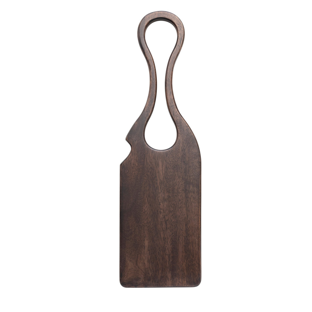Acacia Wood Charcuterie Or Cutting Board With Sculptural Handle Creative Co-Op