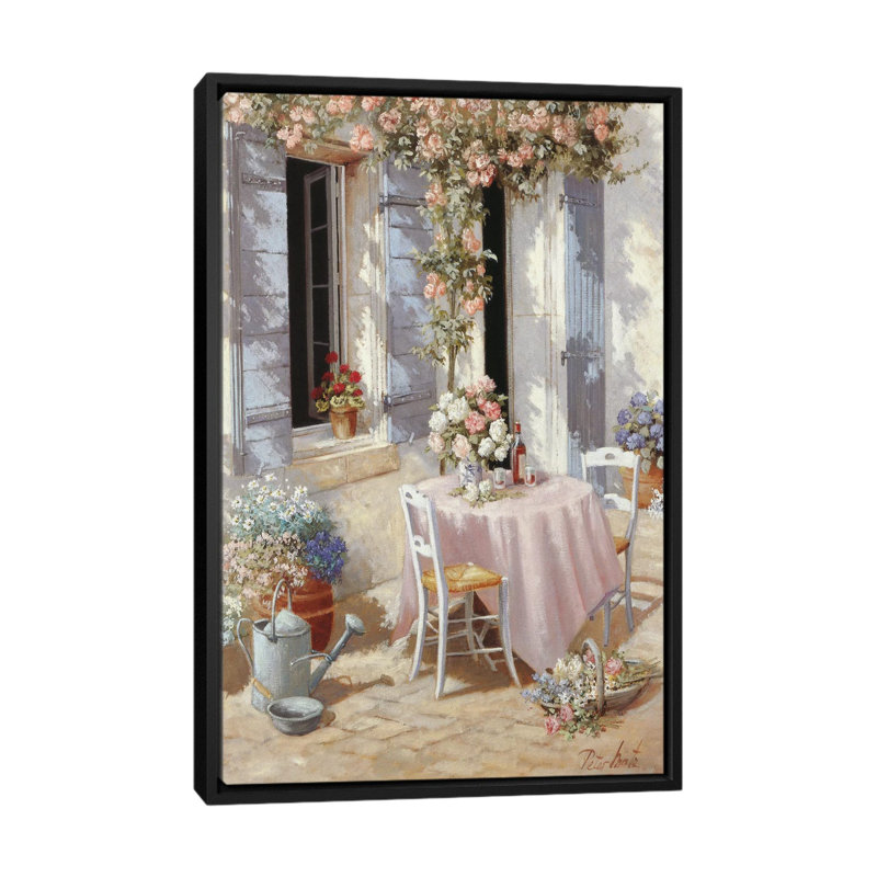 «Open Invitation» par Peter Motz - reproduction sur toile, H 26 po x l 18 po x P 1,5 po, Toile avec cadre noir, Pas de tapis