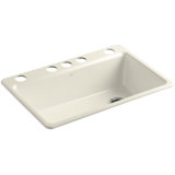 Riverby 33" x 22" x 9-5/8" Under-Mount Single-Bowl Kitchen Sink with Accessories