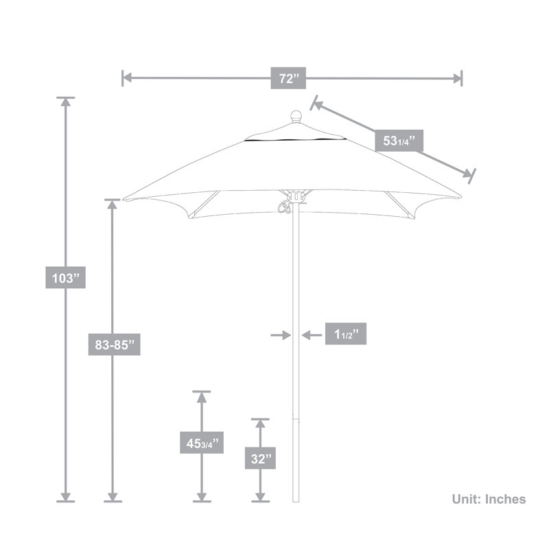 Parasol en fibre de verre de 6 pieds en aluminium 6 pi, Orange