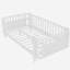 Lit plateforme double en bois pour enfants avec garde-corps, lit double en fer avec garde-corps (simple, blanc)-440454501-440454502