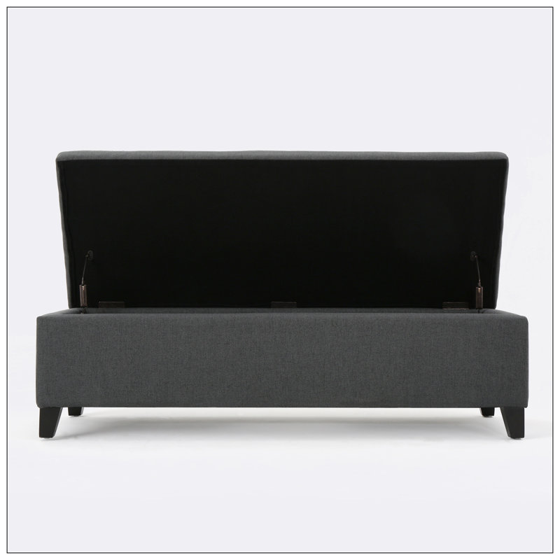 Banc de rangement en tissu Matheo, Gris foncé