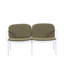 Causeuse d'extérieur en polypropylène Luna, structure blanche avec coussin vert Luna