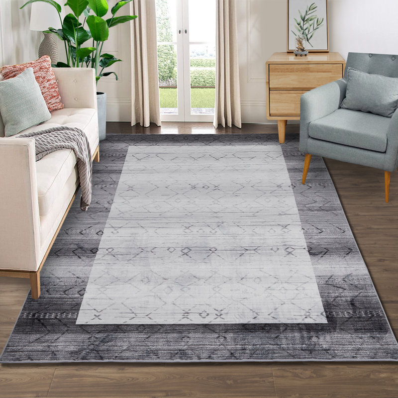Stanlee Washable Geometric Rug, Rectangle 5' x 7'