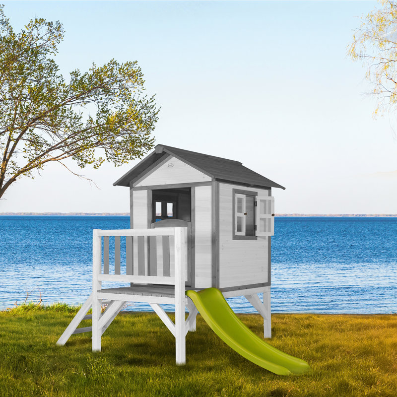 Lodge AXI 261cm W x 167cm D Outdoor Hemlock Wood Playhouse, White