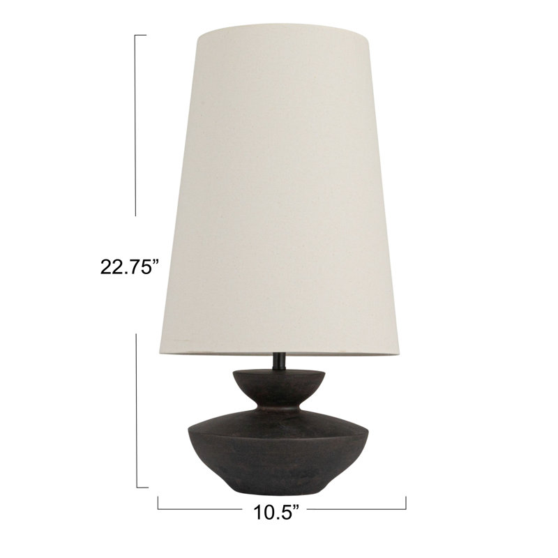Matilda Sculptural Resin Table Lamp with Oversized Linen Shade