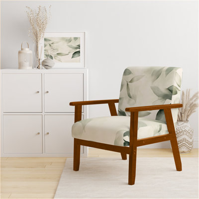 Leaves Upholstered Chair - Soft Sage Leaves III Arm Chair