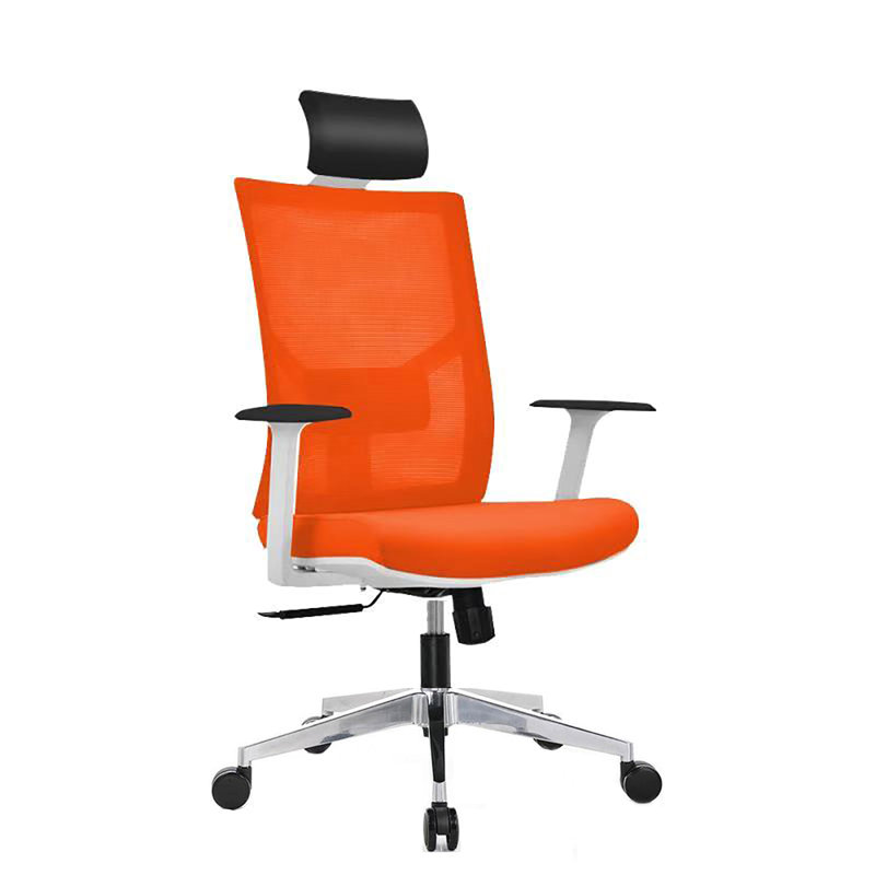 Chaise de travail Desdemona, Orange, Blanc, Repose-tête
