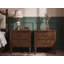 Ensemble de 2 tables de chevet cannelées, table d'appoint de 53 cm de large avec 2 tiroirs, style moderne du milieu du siècle, noyer-751148581-751148580