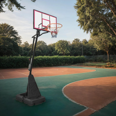 Panier de basketball portatif pour jeunes adultes et match professionnel, hauteur réglable de 8,04 pi à 10,01 pi, panneau de 44 pouces avec système de rebond, but de basketball intérieur / extérieur avec planche de rebond et roues