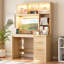 MDF Computer Desk with Built-In Electrical Outlet-350558316