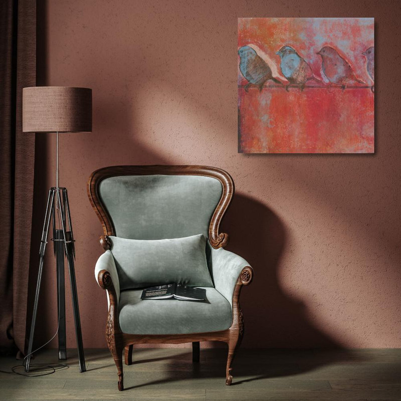 Row of Sparrows I, 15" H x 15" W