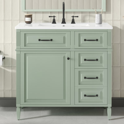 Meuble-lavabo autoportant avec tiroirs et tablette