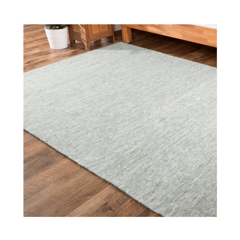 David Solid Colour Wool Area Rug, Rectangular 70 x 140 cm