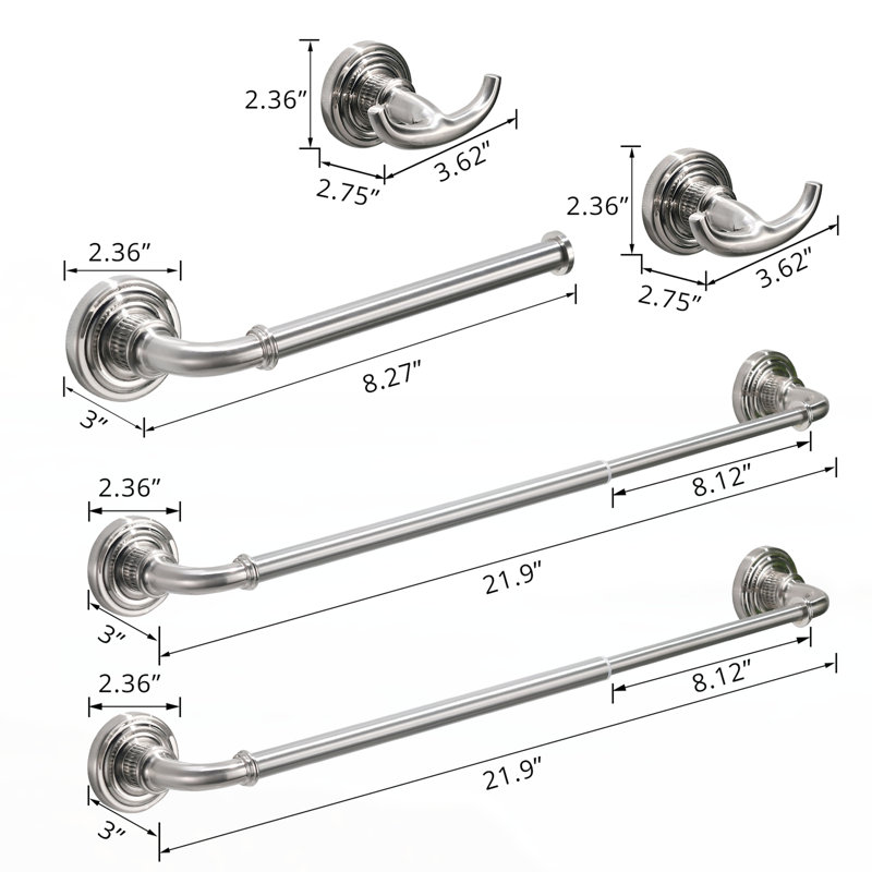 Towel Rack, Brushed Nickel