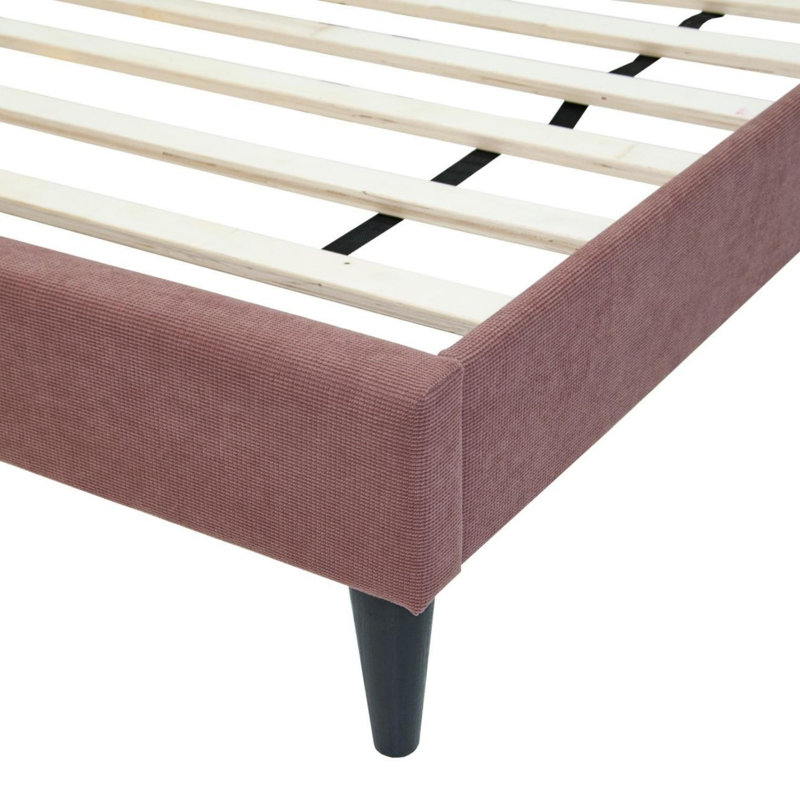 Lit plateforme moderne, Lit simple, Rose