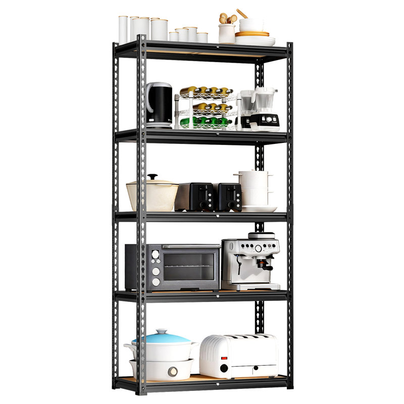 Adjustable 5-Tier Metal Garage Storage Shelving Unit, 35" W X 16" D X 73" H Utility Shelf For Kitchen, Pantry, Basement & Laundry Room