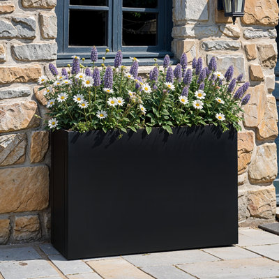 Bac à fleurs en métal 35,4 ", cuvette d'intimité avec trous de drainage et pieds réglables