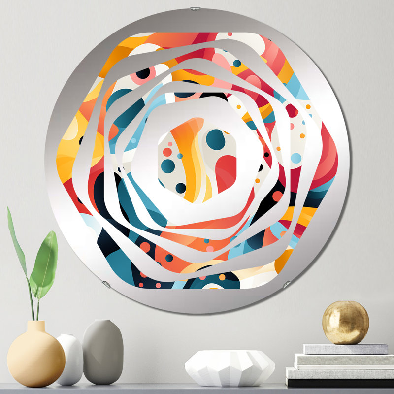 Miroir décoratif coloré Popart Playful Mirage - Amorphe, 31,4 po x 31,4 po