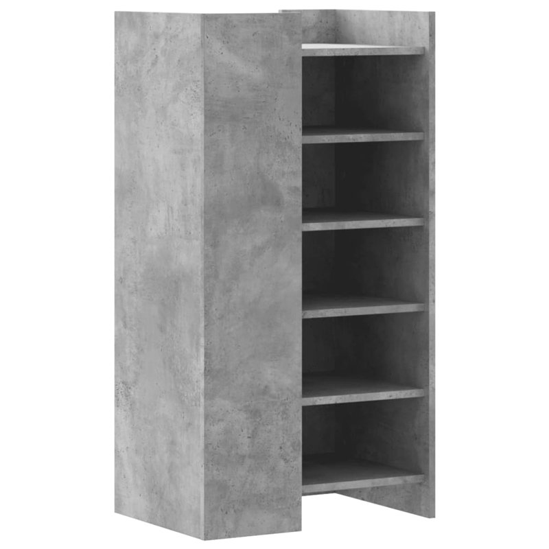 10 Pair Shoe Storage Cabinet, Concrete Grey