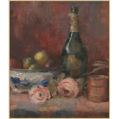 Still Life Study - Peinture sur toile avec cadre flottant