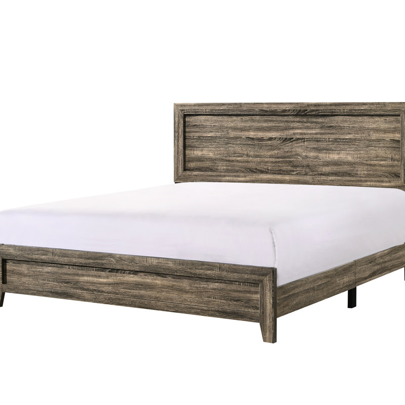 Grey King Size Wooden Bed, Stylish Bedroom Addition Grey Finish To Your, Gray, King