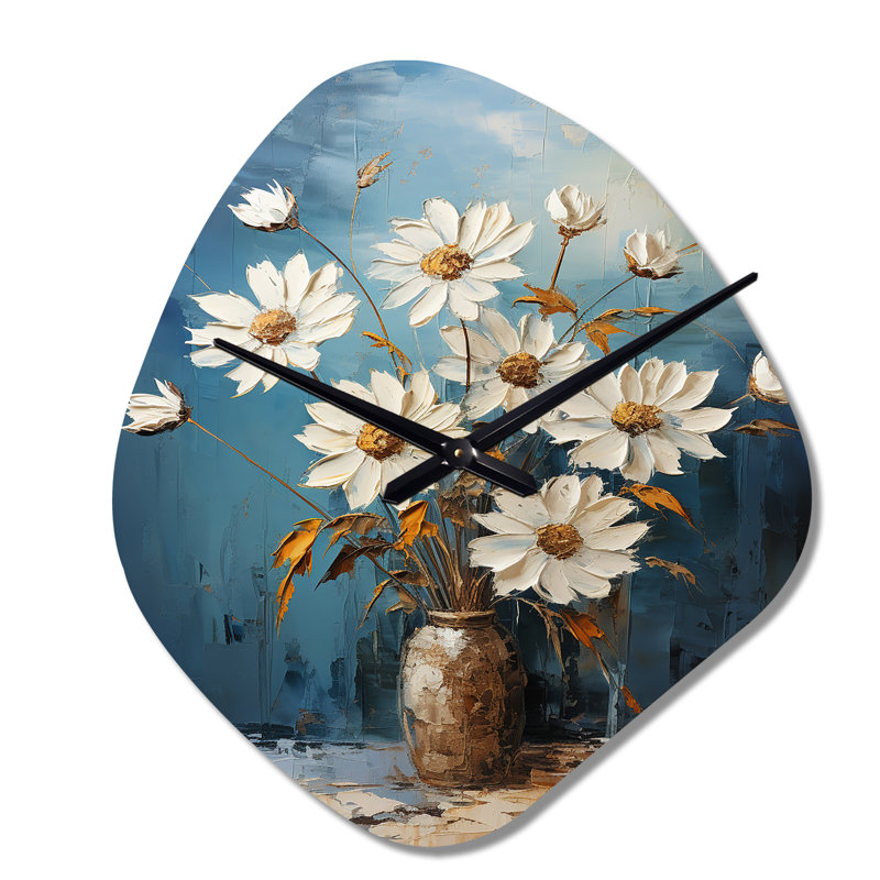 Horloge murale en forme de marguerite blanche de Mathieu, Petit