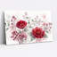 Tableau sur toile représentant des fleurs et des baies rouges avec des feuilles vertes-259087990