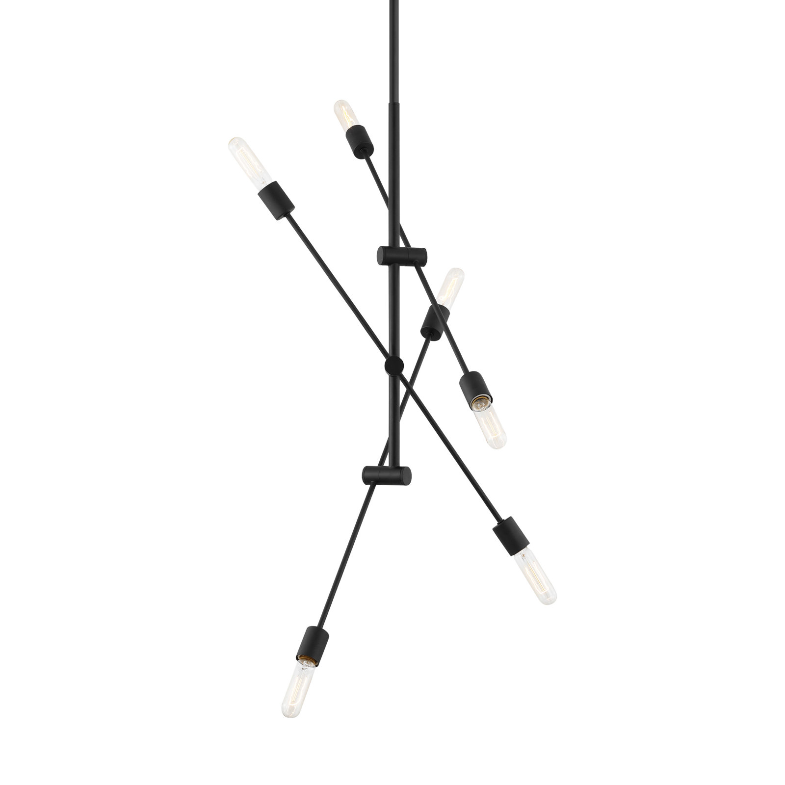 Leto 6-Light Chandelier, Midnight Black, 46" H x 40" W x 40" D