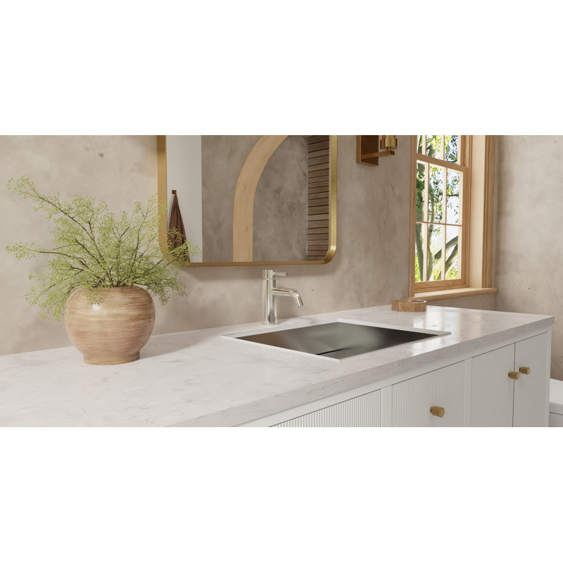 Lavabo de salle de bain encastrable en acier inoxydable 19,7 "x 16,5" Badeloft ES-UB-04-M-BS en acier inoxydable brossé