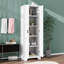 Armoire de rangement à 2 portes pour salle de bain, bureau, tablettes réglables, panneau de fibres à densité moyenne imperméable, conception anti-basculement, assemblage facile-291921820