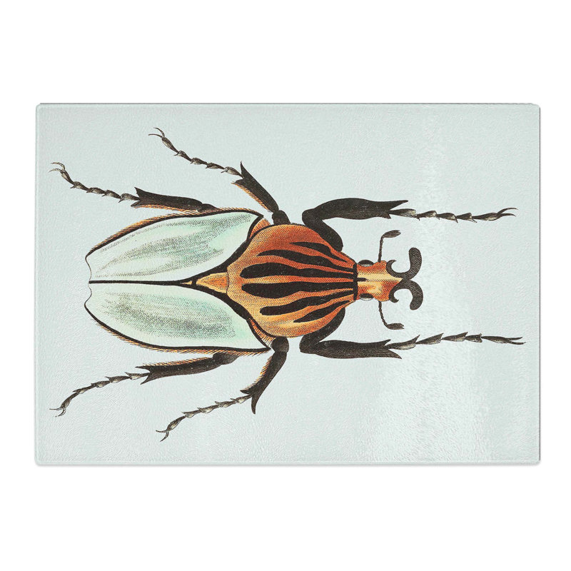 Tempered Glass Cacique Beetle Chopping Board, 39 cm W x 28.5 cm L