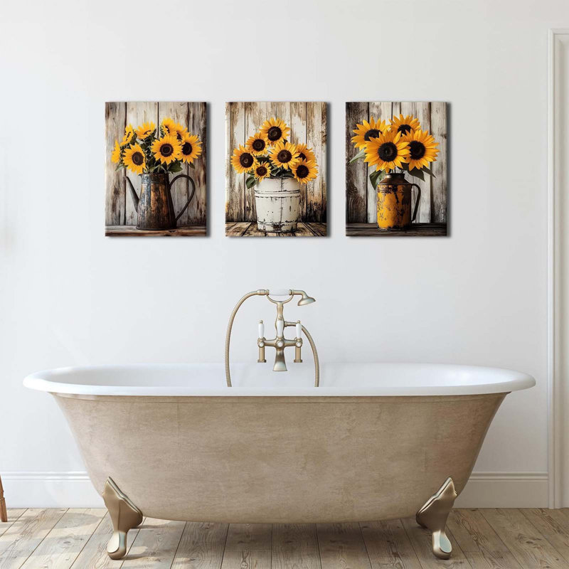 Sunflower Wall Art Farmhouse Sunflowers Pictures Wall Decor 30x40cm