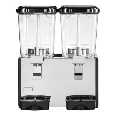 Commercial Beverage Dispenser with Dual 18 L / 19 QT Tanks, Stainless Steel Cold Drink Machine, Adjustable Cooling Temperature from 45℉ to 54℉, Ideal for Restaurants, Bars, and Parties