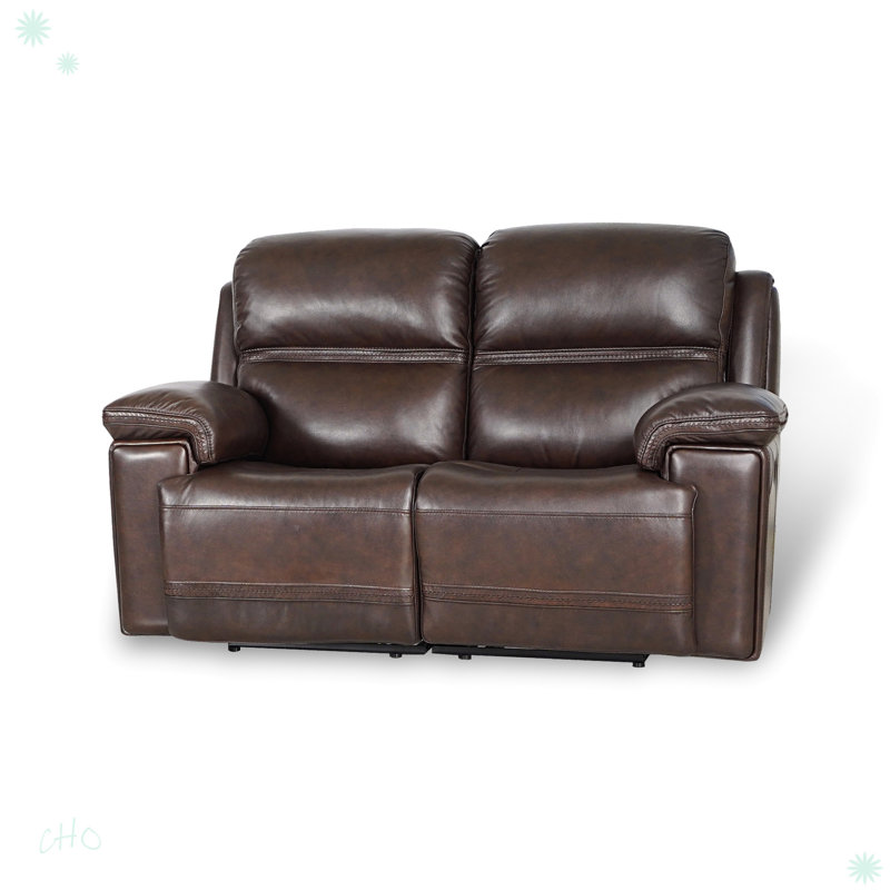Causeuse inclinable électrique en cuir fleur