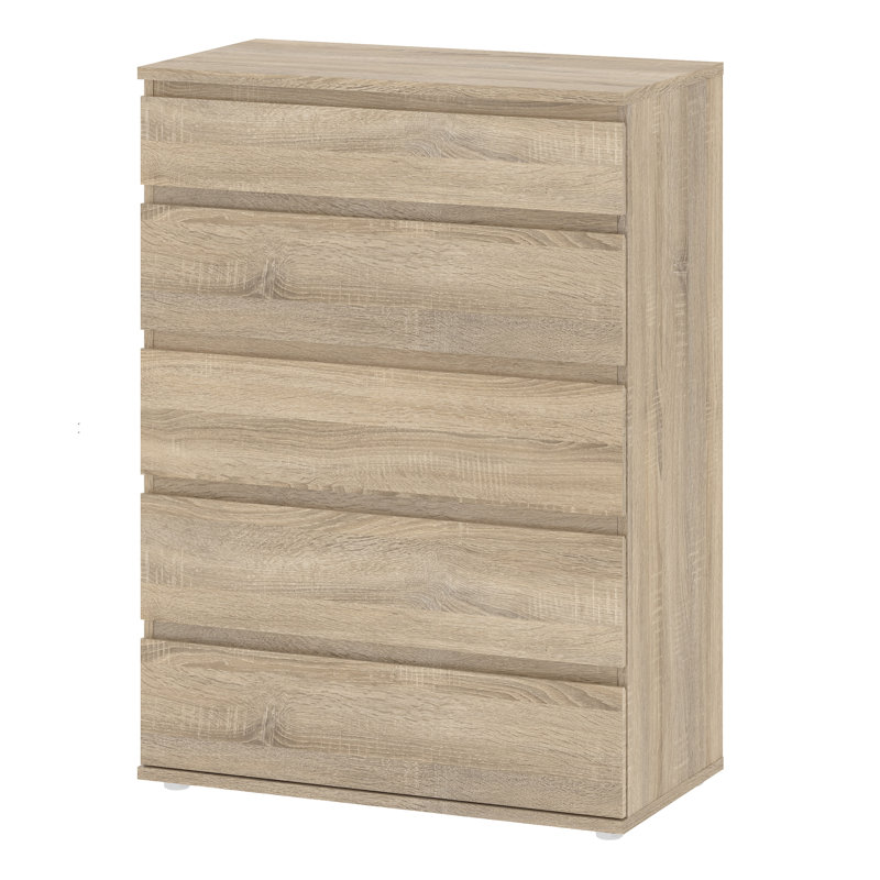 Gosselin 76.8cm W 5 - Drawer Chest of Drawers, Oak