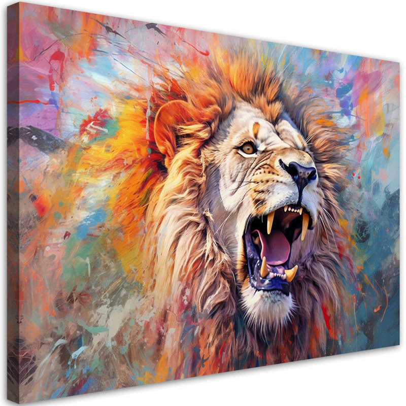 Wild Lion Abstract - Wrapped Canvas Print, 70cm H x 100cm W