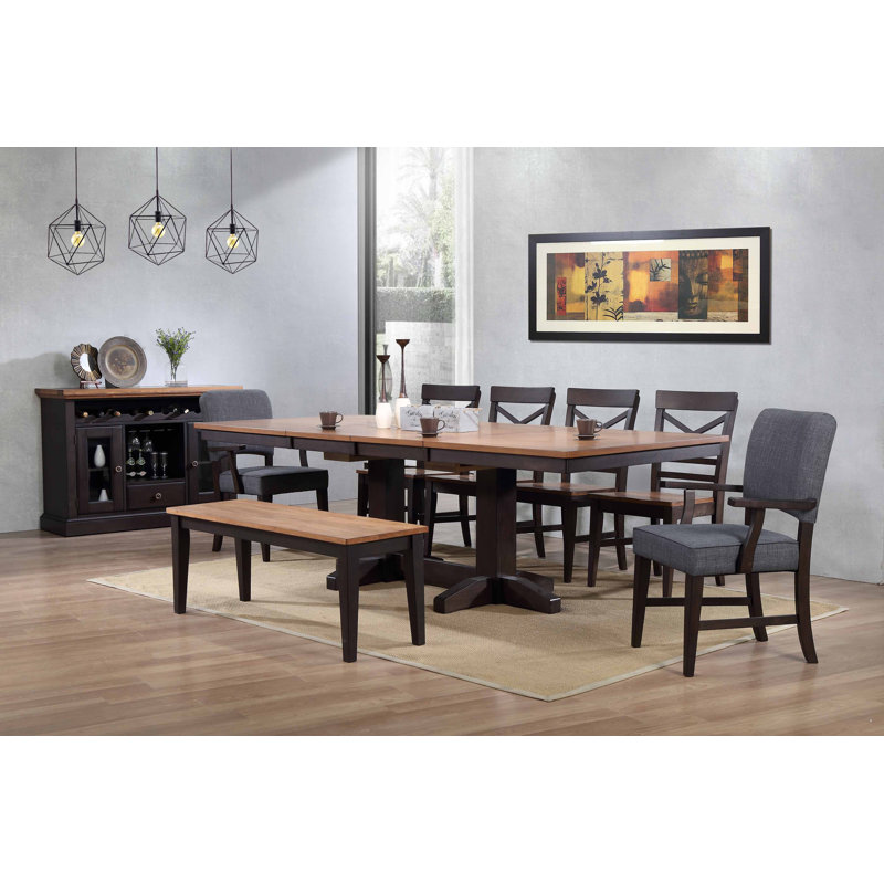 Dickson Bench, Black/Brown Oak